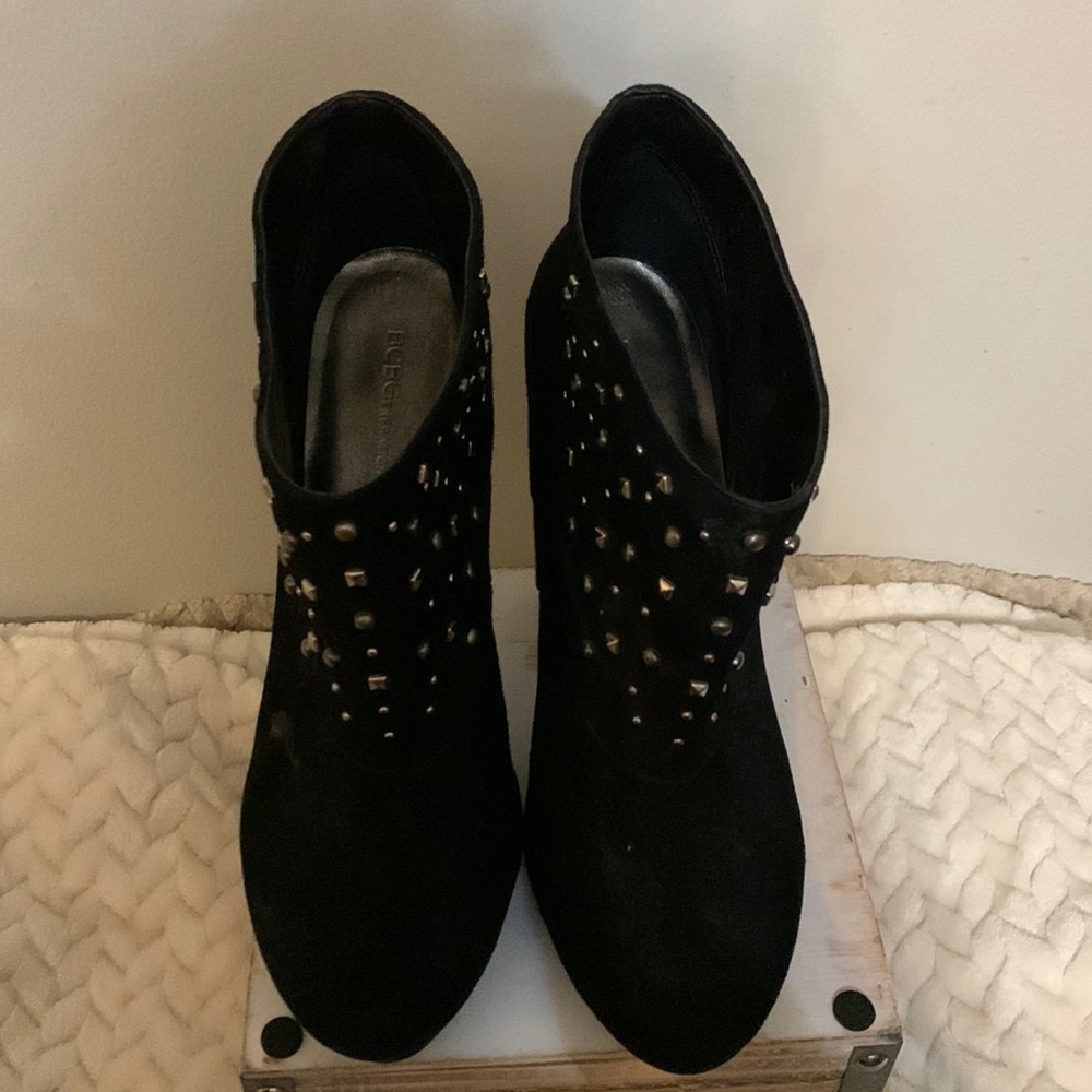 Bcbgeneration Leather Studded Ankle Boot Heels - image 2